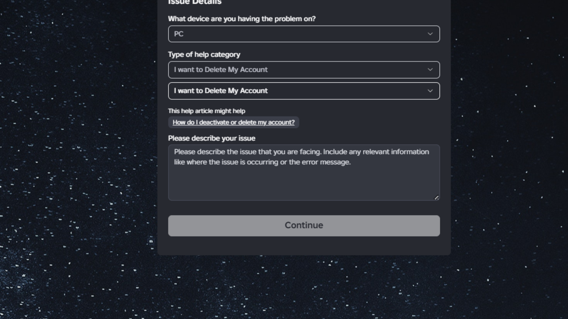 Contact information form